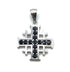 Sterling Silver With Colored Stone Jerusalem Cross Pendant